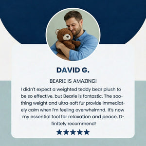 Hugsio Bearie the Bear weighted plush - calming sensory toy