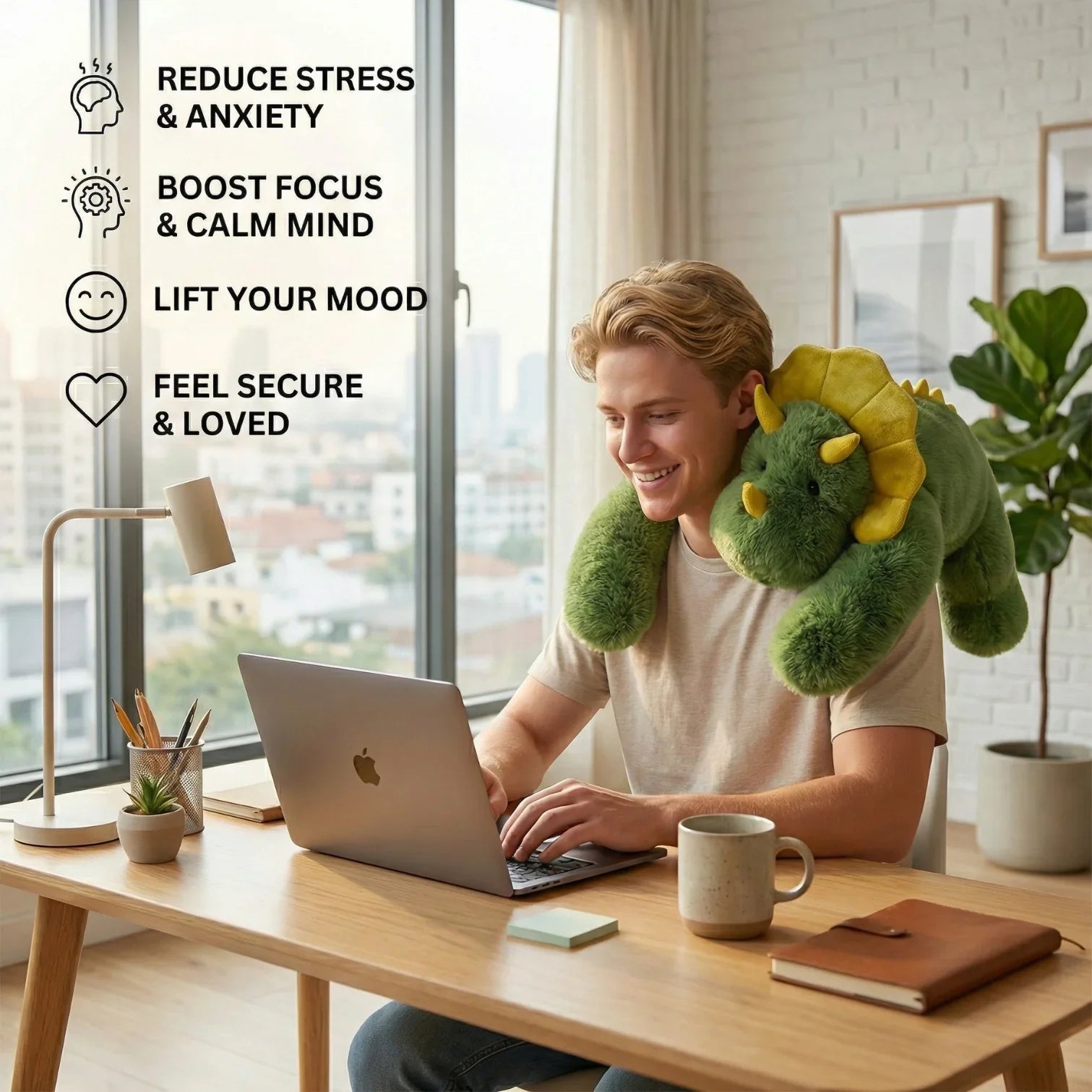 Hugsio Dino weighted plush dinosaur - deep pressure therapy toy