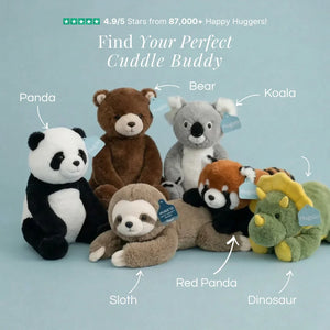 Hugsio Weighted Companions - 6 adorable weighted plush animals for anxiety relief and stress reduction