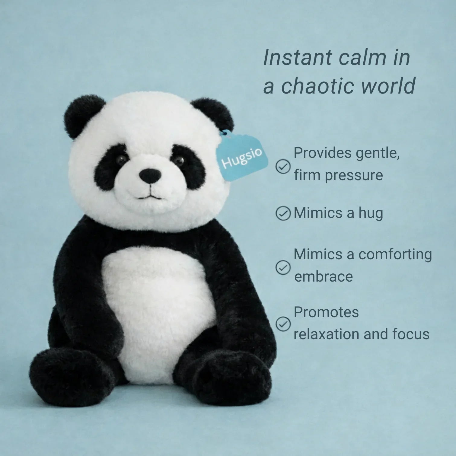 Hugsio Pandie weighted panda - instant calm and stress relief toy