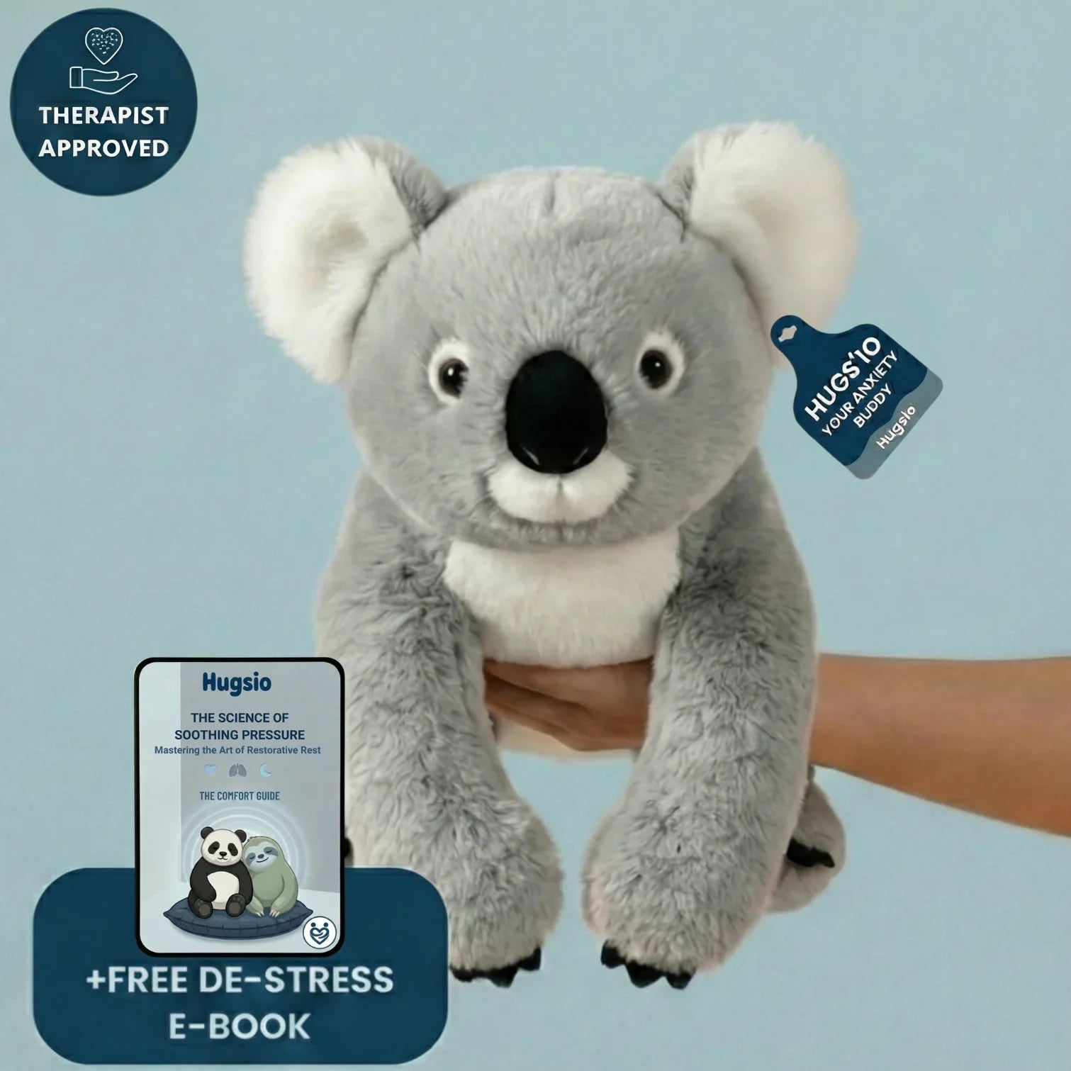 Hugsio Kodie the Koala weighted stuffed animal front view