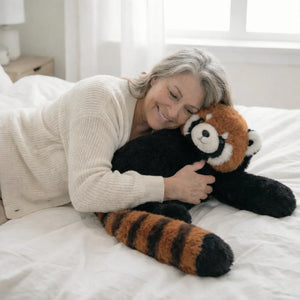 Hugsio Rockie weighted stuffed raccoon - anxiety relief plush toy