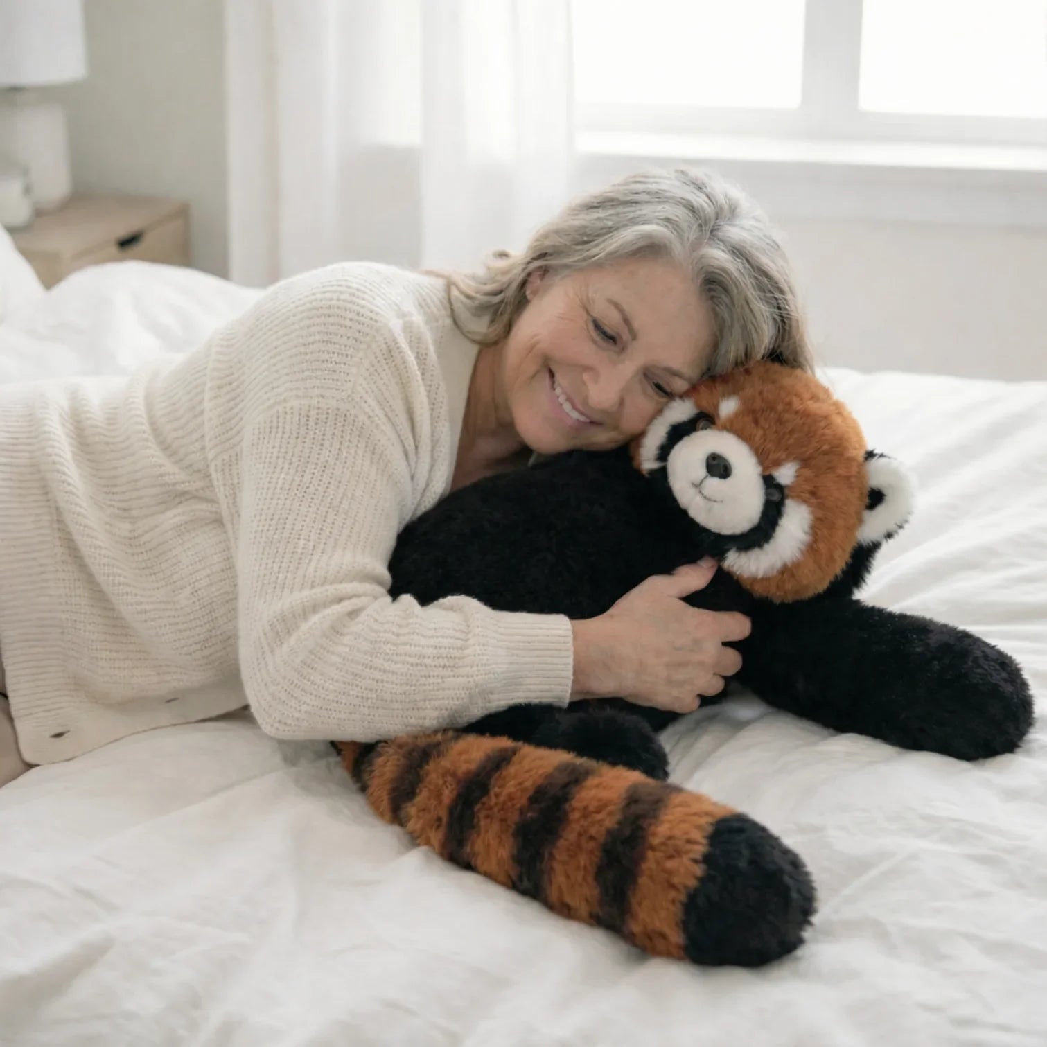 Hugsio Rockie weighted stuffed raccoon - anxiety relief plush toy