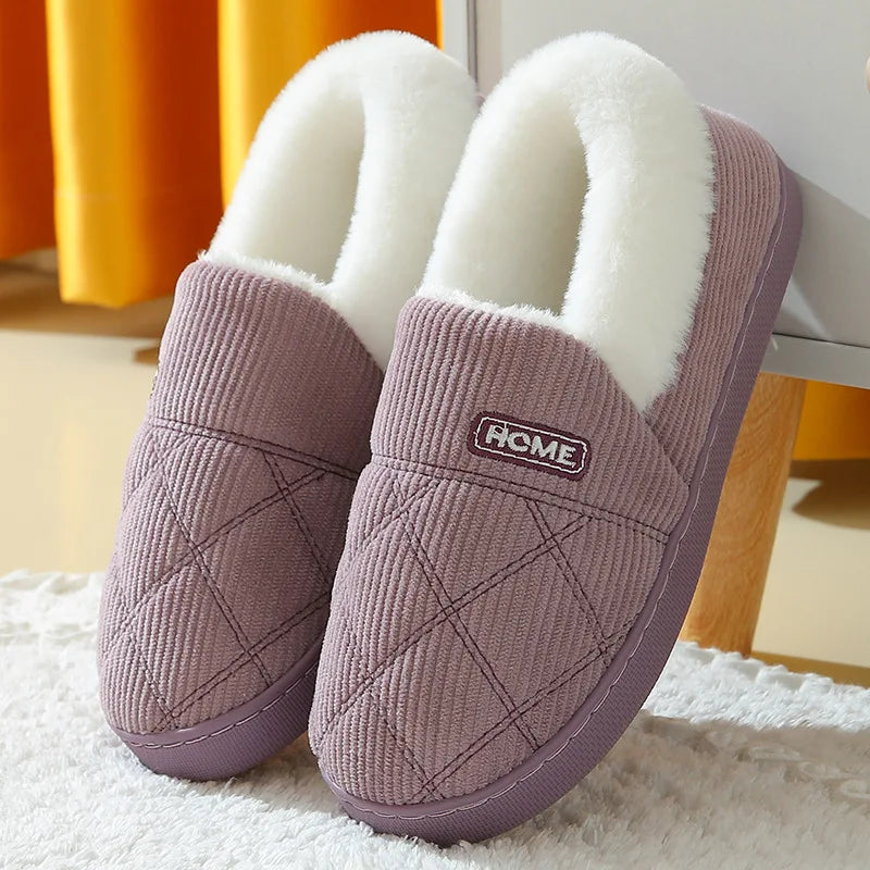 Fleece-Lined Winter Slippers