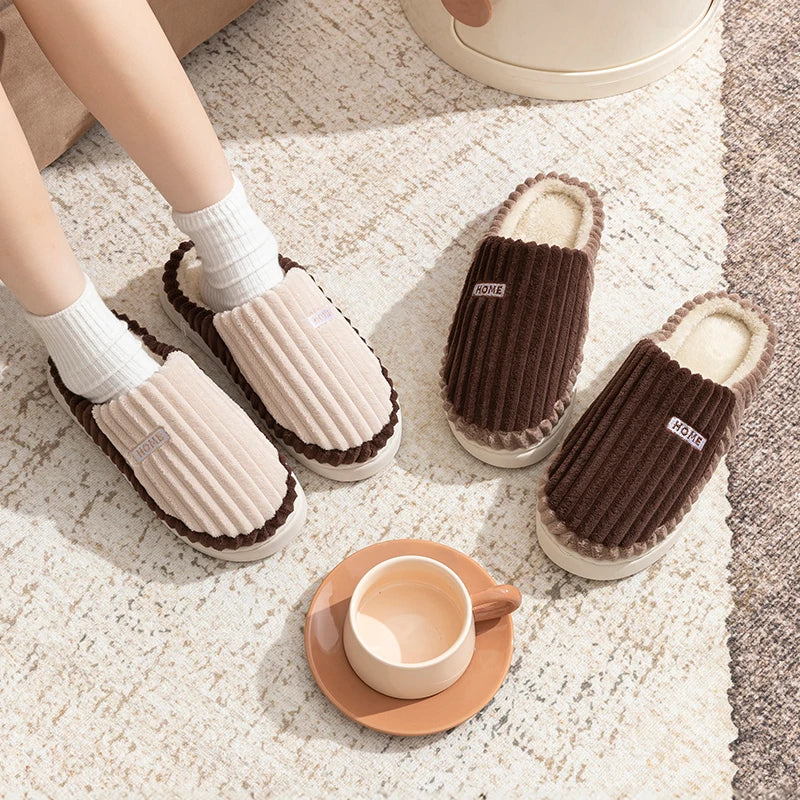 Striped Cotton Slippers
