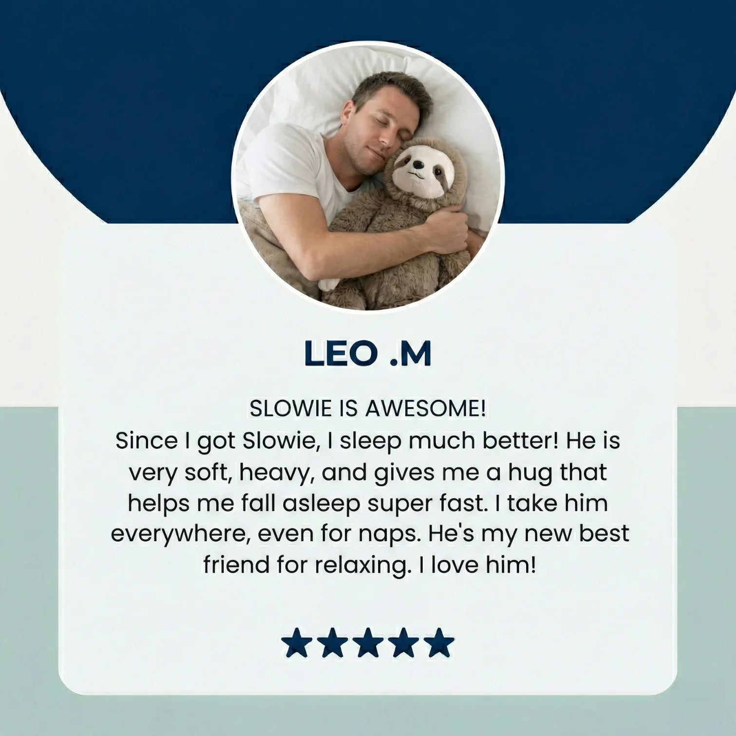 Hugsio Slowie the Sloth weighted plush - calming sensory toy